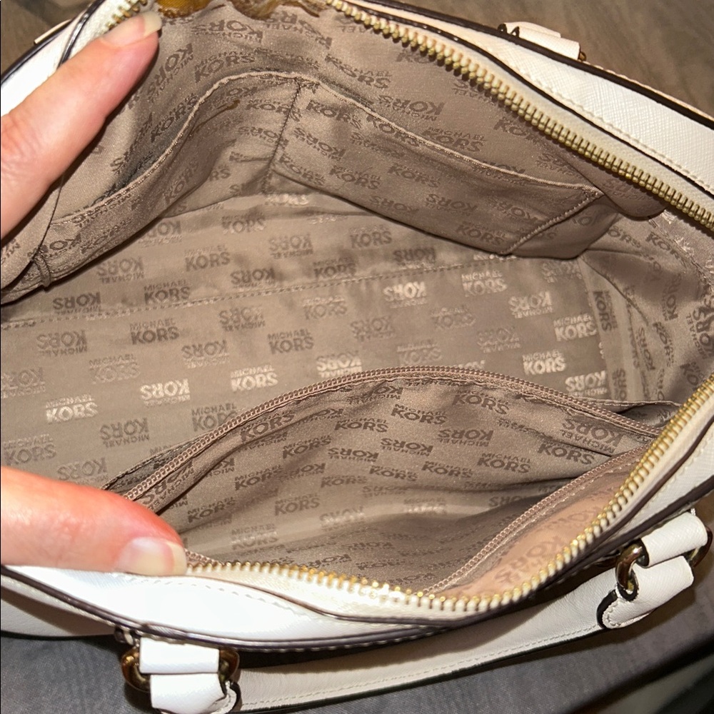 Michael Kors White Satchel with Gold Accents - Picture 6 of 7